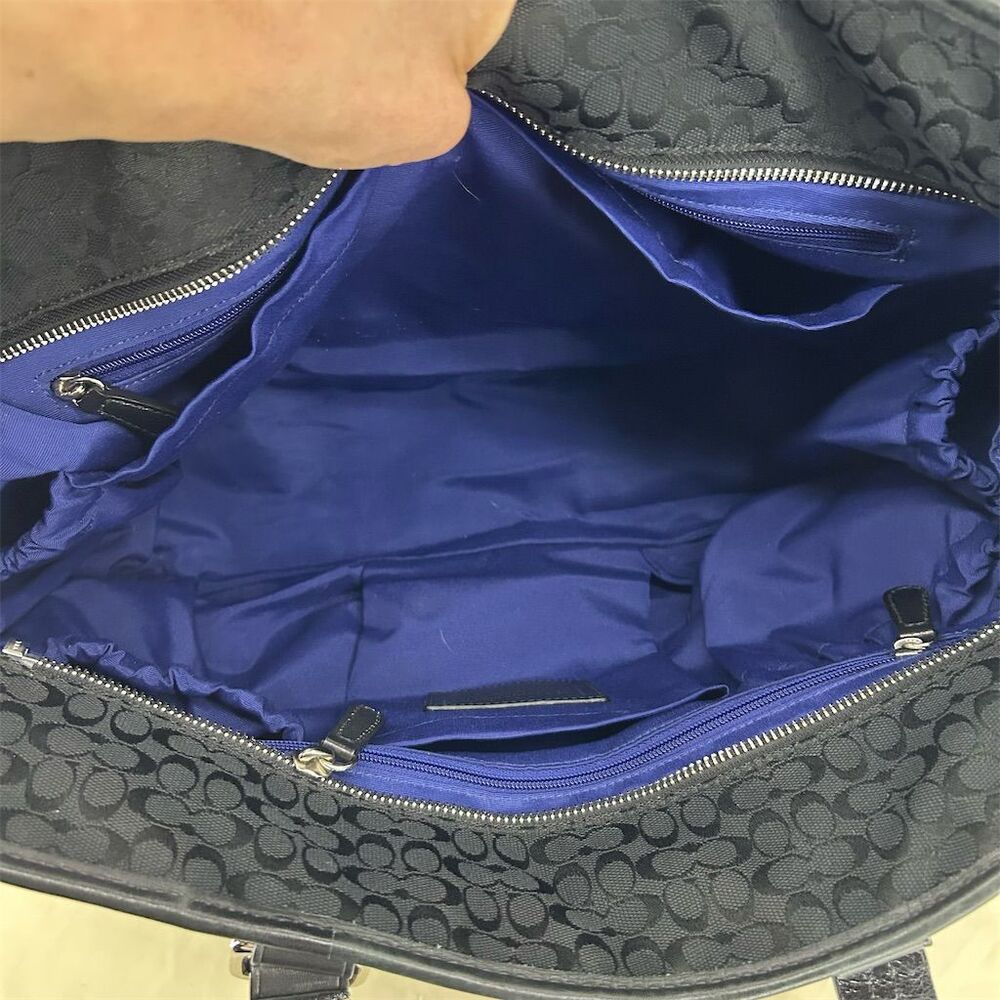 Coach Women's Black Canvas & Leather Tote Bag with Dust Bag EUC - Picture 11 of 16